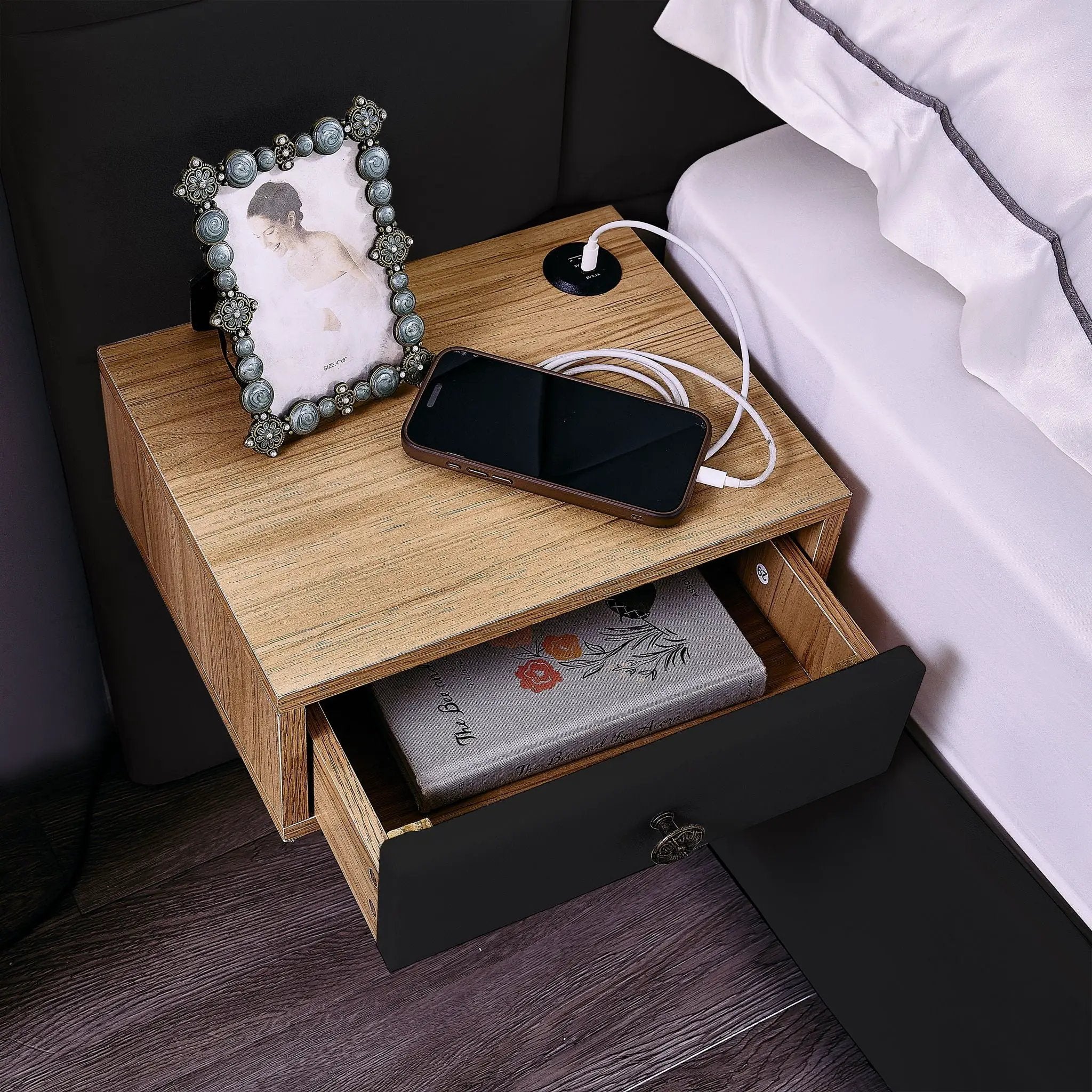 Upholstered Hydraulic Platform Bed With Storage Shelves, Reading Lamps, USB Port by HouseOfZazla