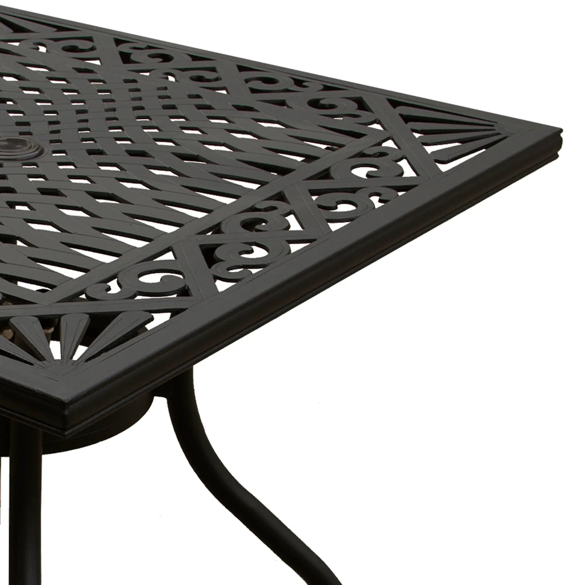 Ornate Outdoor Aluminum Black 37-in Square Patio Dining Table by Sharicks