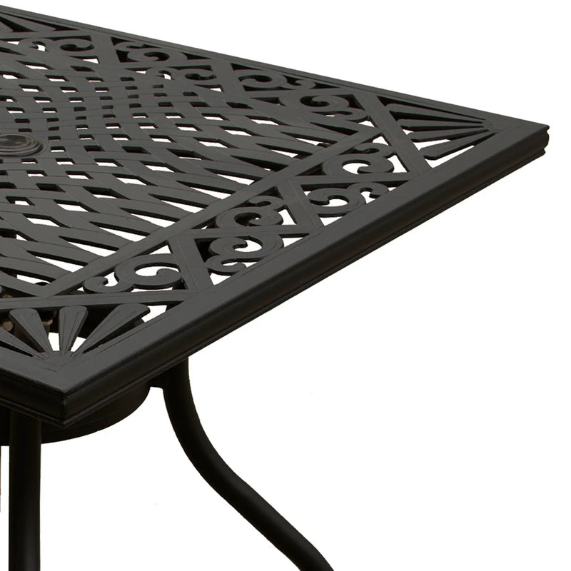 Ornate Outdoor Aluminum Black 37-in Square Patio Dining Table by Sharicks