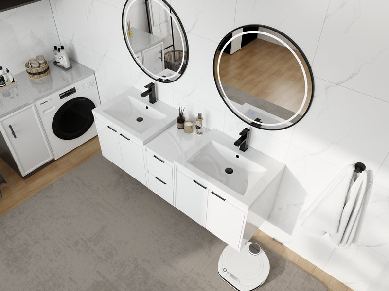 60" Bathroom Vanity With Resin Sink, Soft Close Doors and 1-Side Cabinet by HouseOfZazla