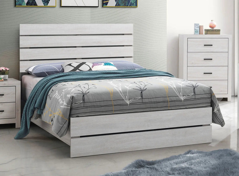 Brantford Wood Queen Panel Bed Coastal White by Unique Piece Furniture