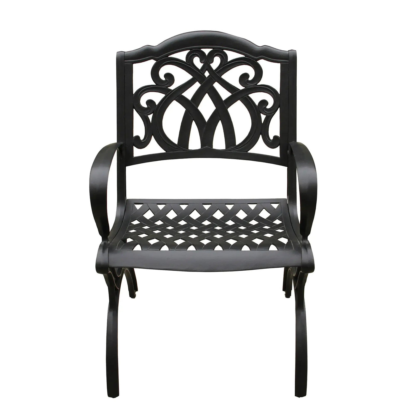 Outdoor Aluminum 7pc Round Patio Dining Set, Lazy Susan, Six Chairs by Sharicks