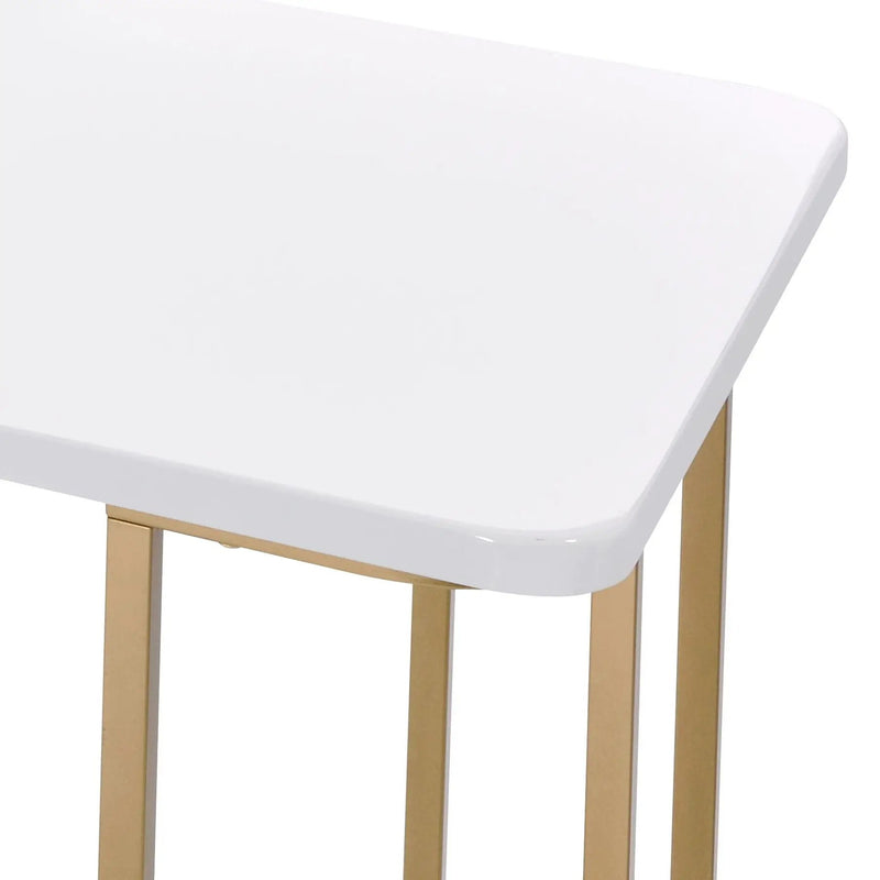 Estie - Writing Desk - White / Gold by HouseOfZazla