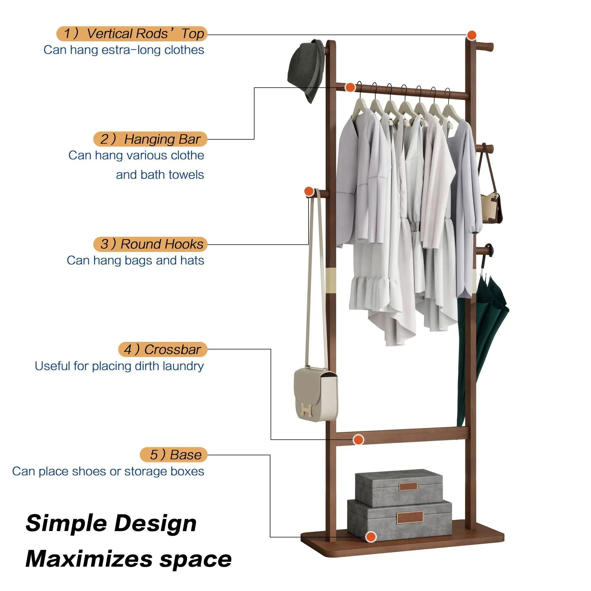 Solid Wood Simple Hat Rack by Unique Piece Furniture