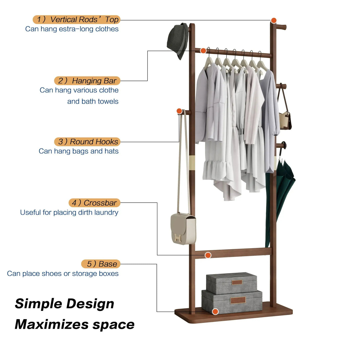 Solid Wood Simple Hat Rack by HouseOfZazla