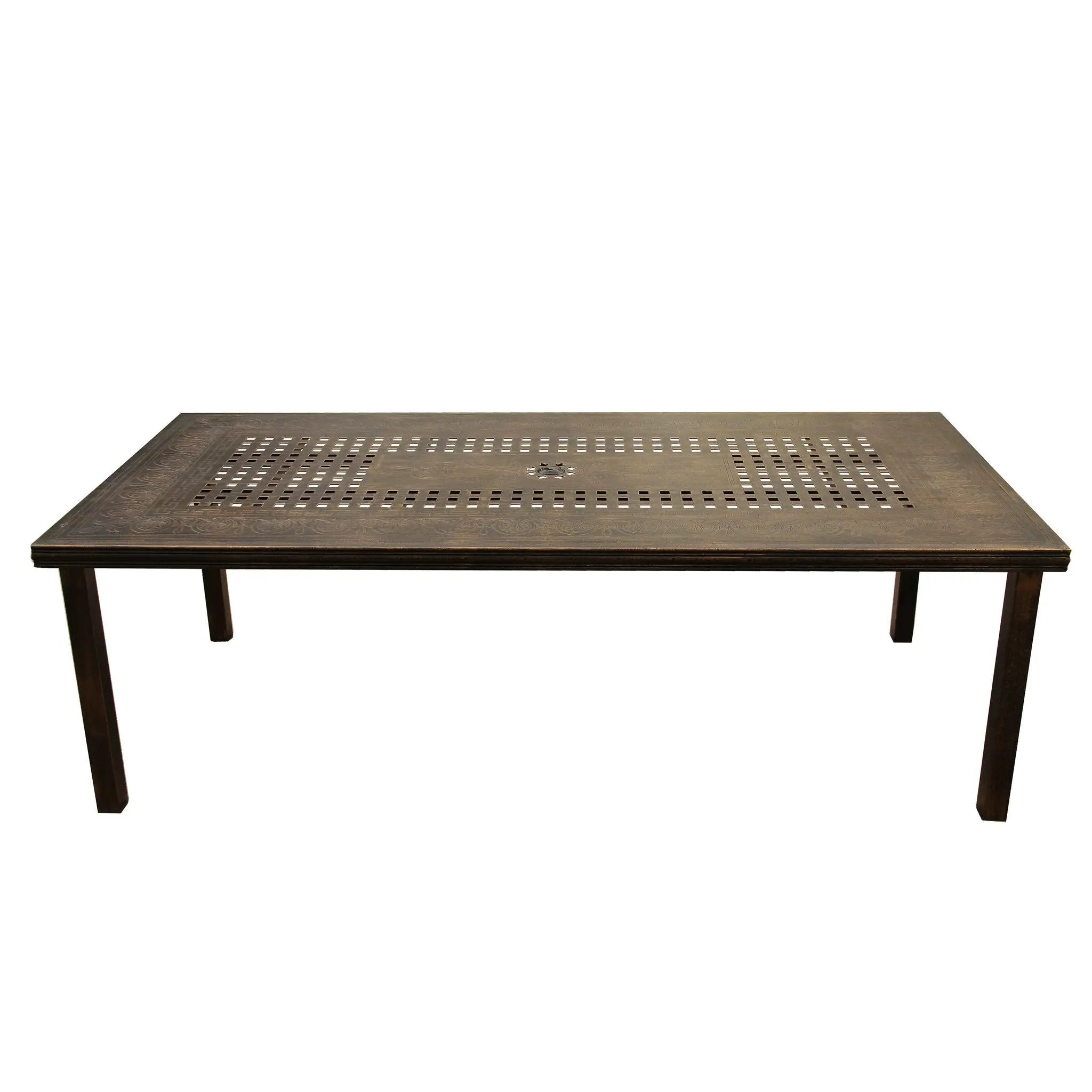 Traditional Outdoor Aluminum 95-in Rectangle Large Patio Dining Table by Sharicks