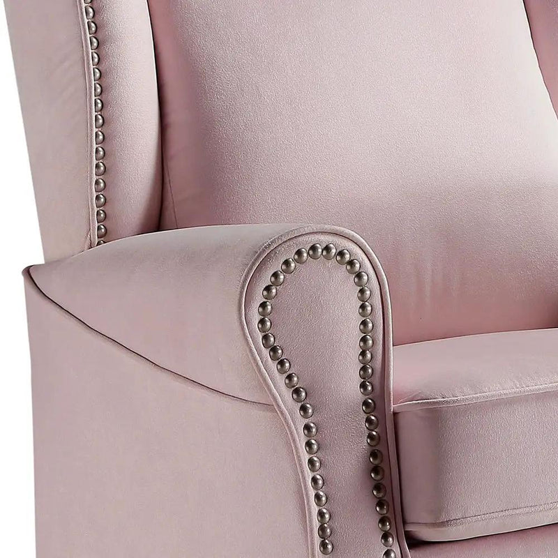Tamaki - Swivel Chair With Glider - Pink Fabric by Unique Piece Furniture