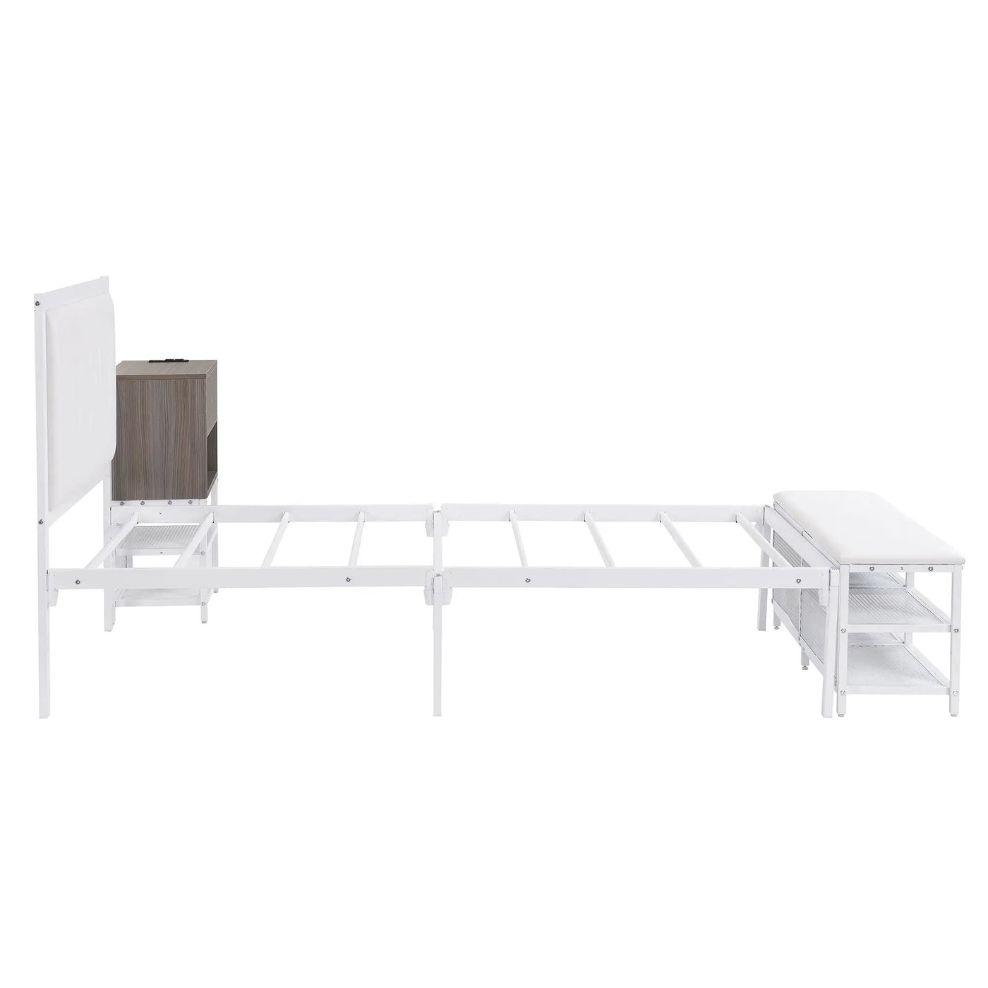 Platform Bed With 2 Tier Storage Shelves, Storage Cabinet by HouseOfZazla