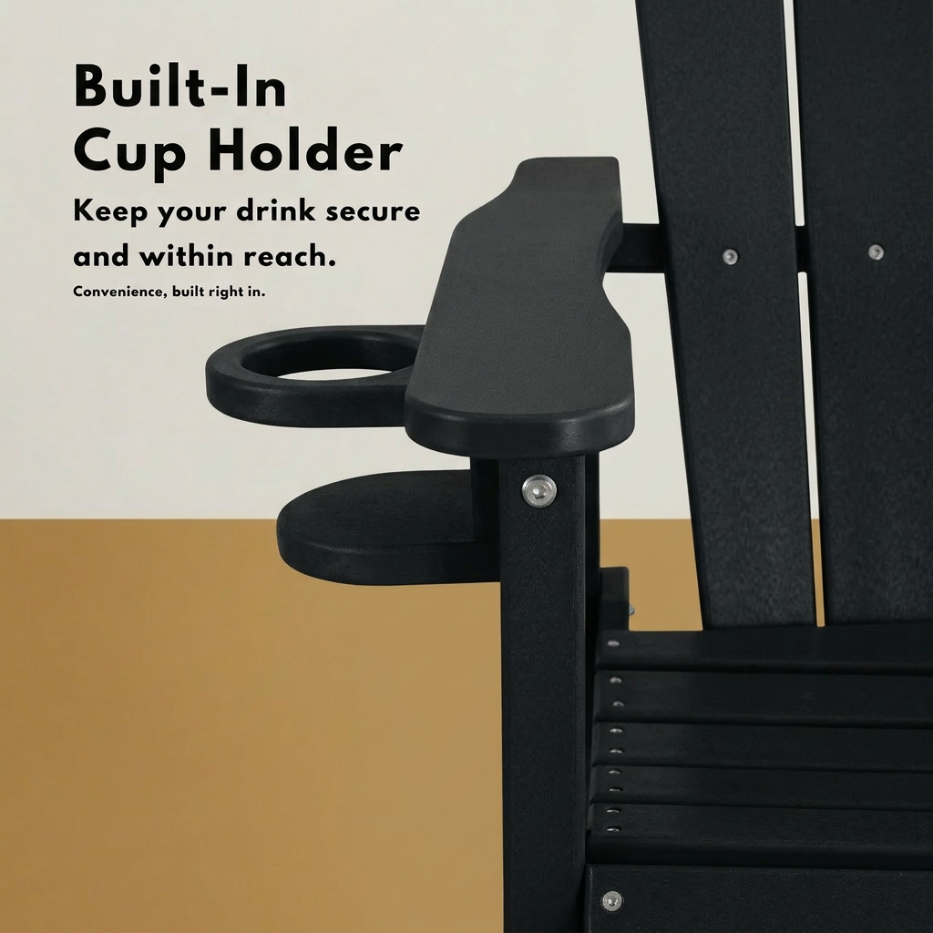 HDPE Bar Height Adirondack Chair with Cup Holder, photo 6 of 10