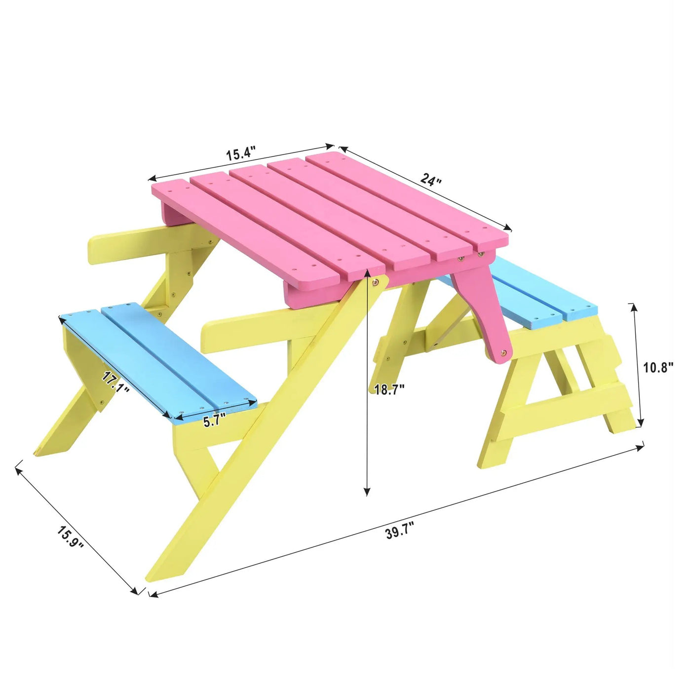 Kids Multi-Functional Arm Chair, Table With 2 Benches All-In-One Set by HouseOfZazla