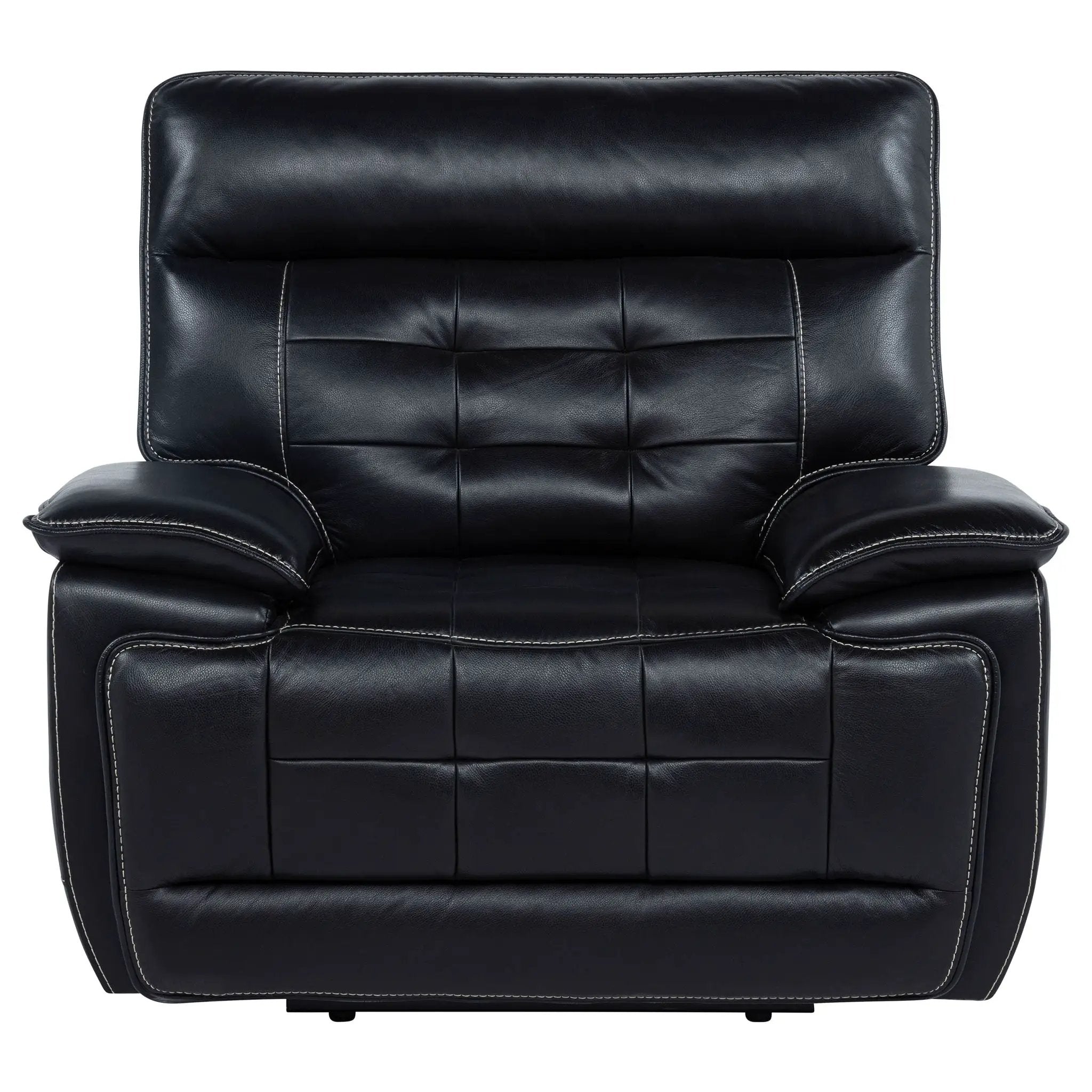 Hewitt Leather Upholstered Dual Power Recliner Chair Black by Unique Piece Furniture