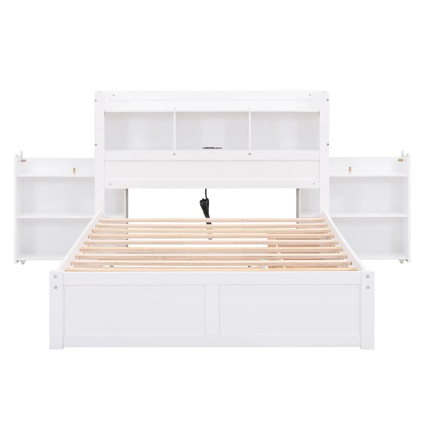 Storage Platform Bed With Pull Out Shelves, Trundle, And 2 Drawers by HouseOfZazla