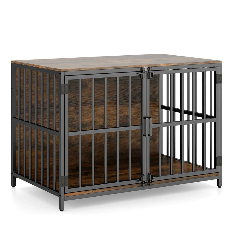 40 Inch Dog Crate Furniture Dog Kennel with Dual Lockable Double Doors by DirectDeals