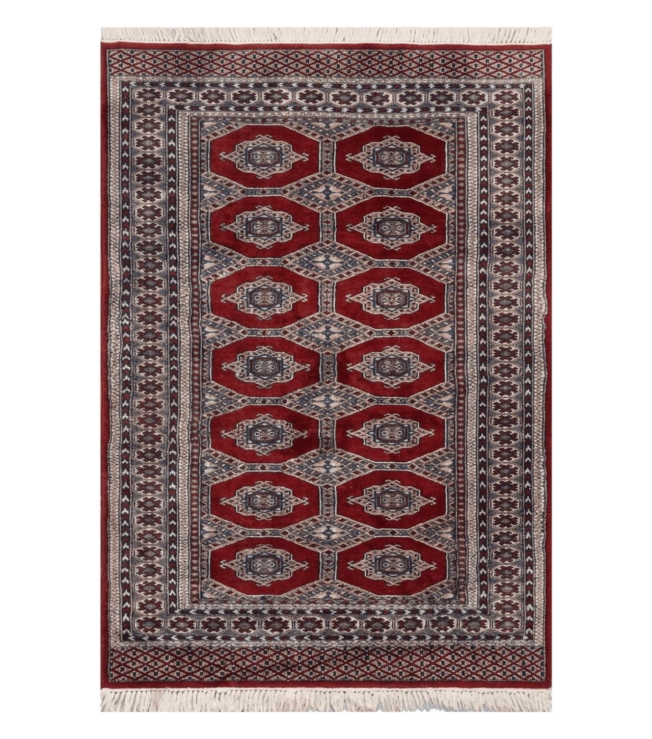 4' X 6' Vintage Handmade Pakistan Turkoman Bokhara Fine Woven Wool Rug Nice by Jewel Rugs
