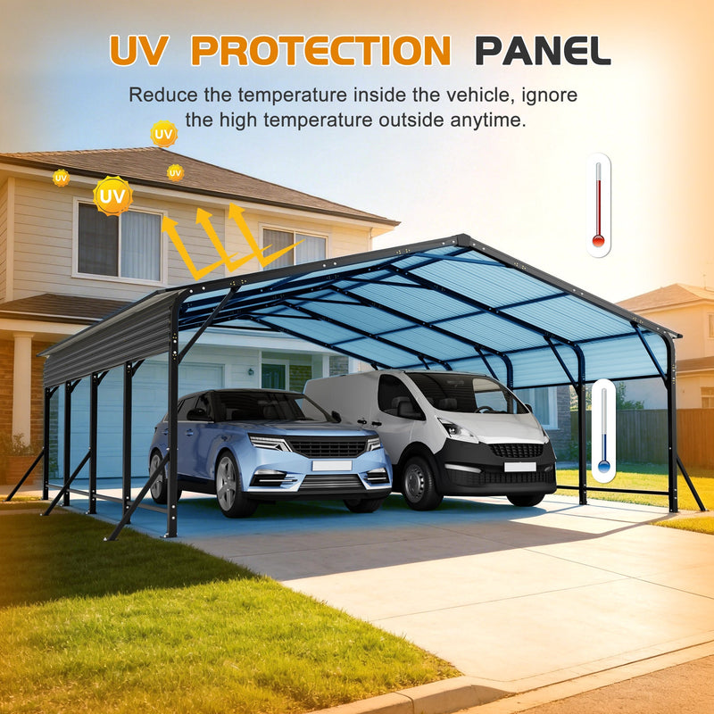20'x20' Galvanated Steel Carport Canopy by HouseOfZazla