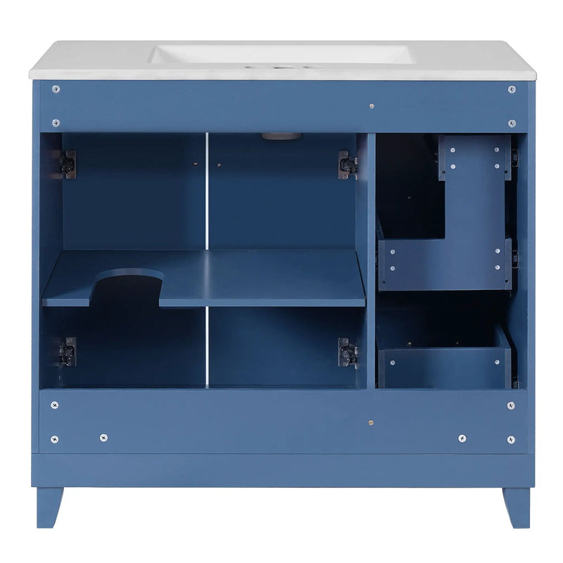 Bathroom Vanity With Sink, Soft Close Doors, Adjustable Shelves