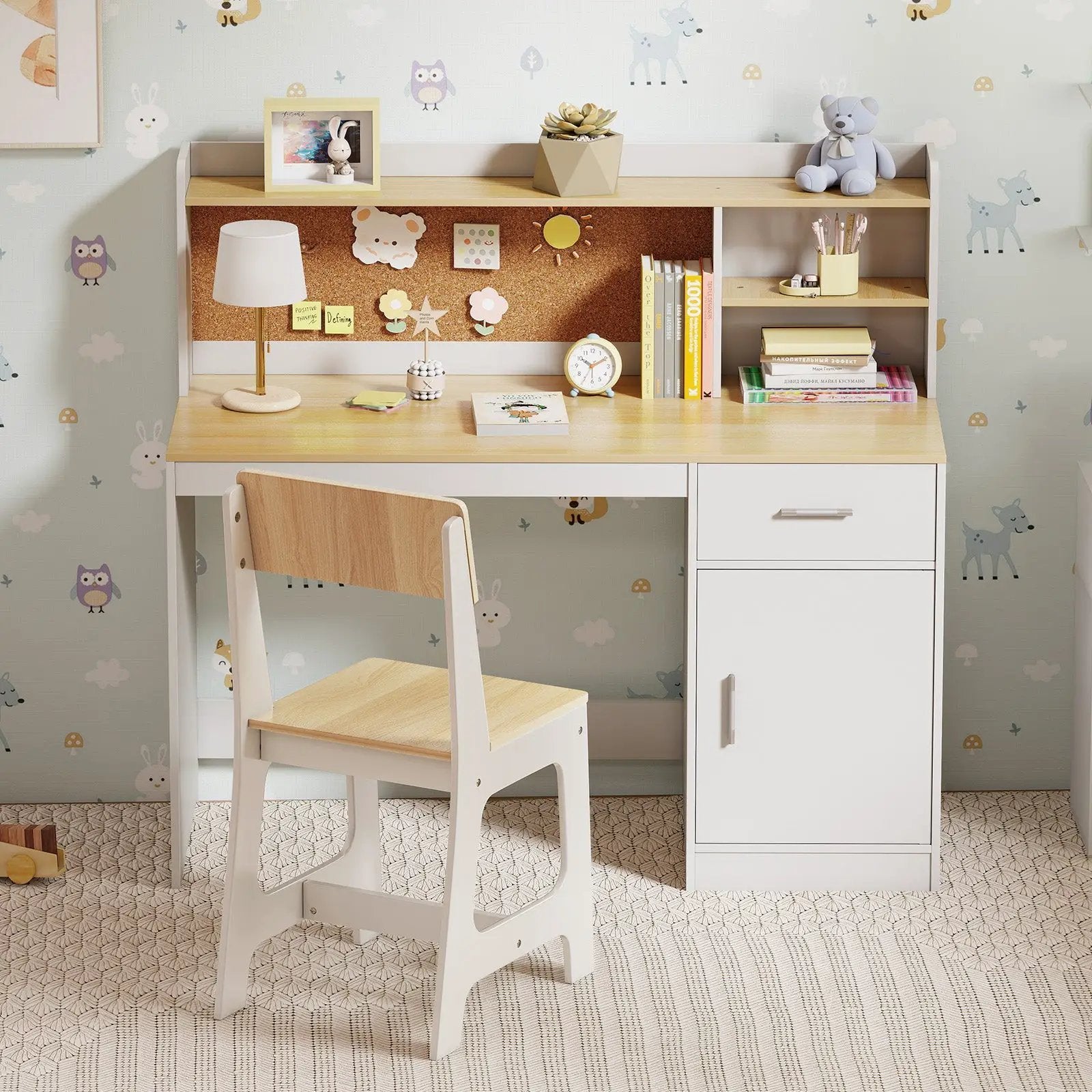 Kids Study Desk and Chair Set Student Table and Chair by DirectDeals