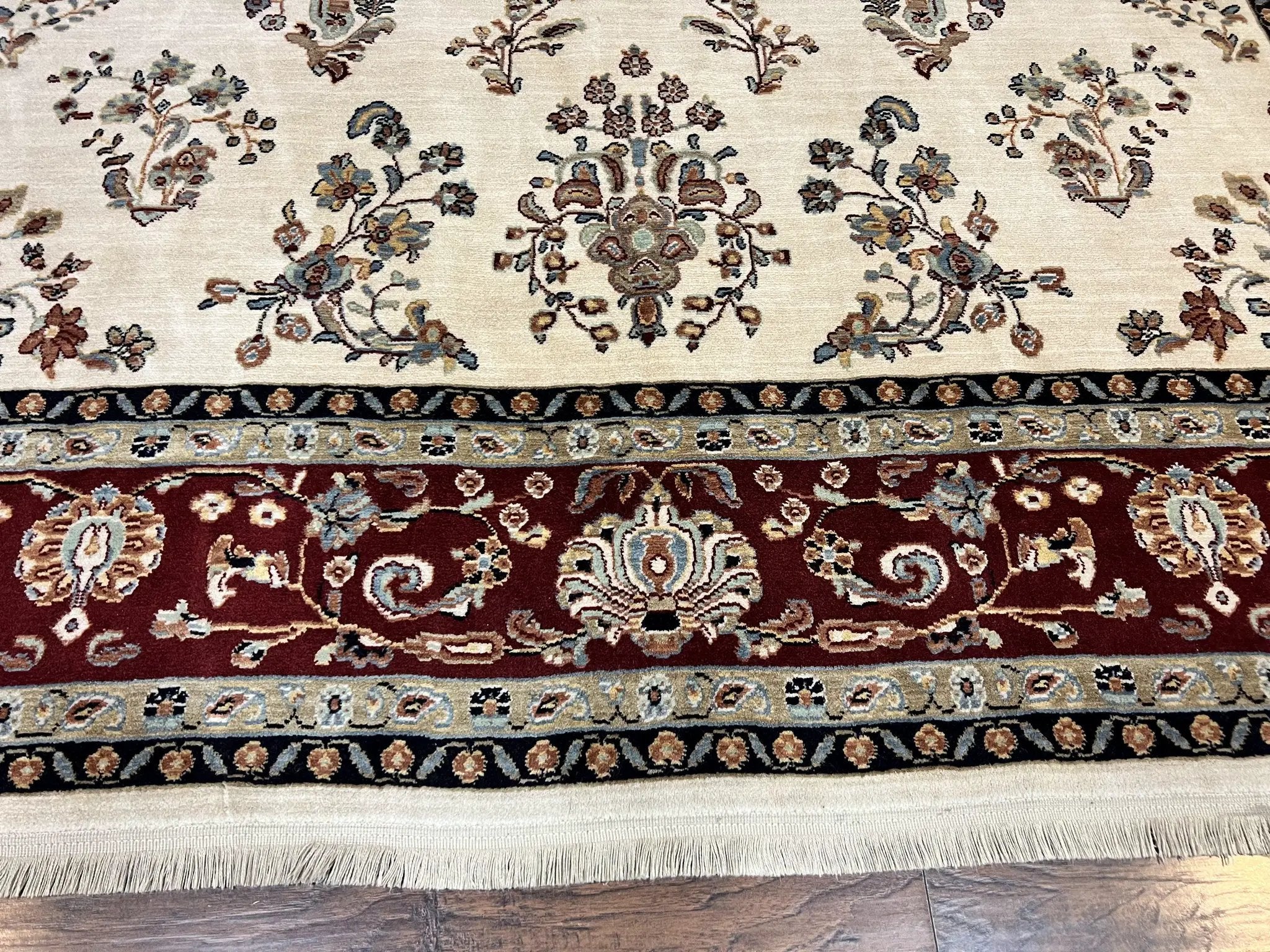 Karastan Rug 8.6 x 11.6, English Manor #2103, Ivory Floral Sarouk, Wool Karastan Carpet, Large Karastan Area Rug, Traditional Karastan Rug by Jewel Rugs