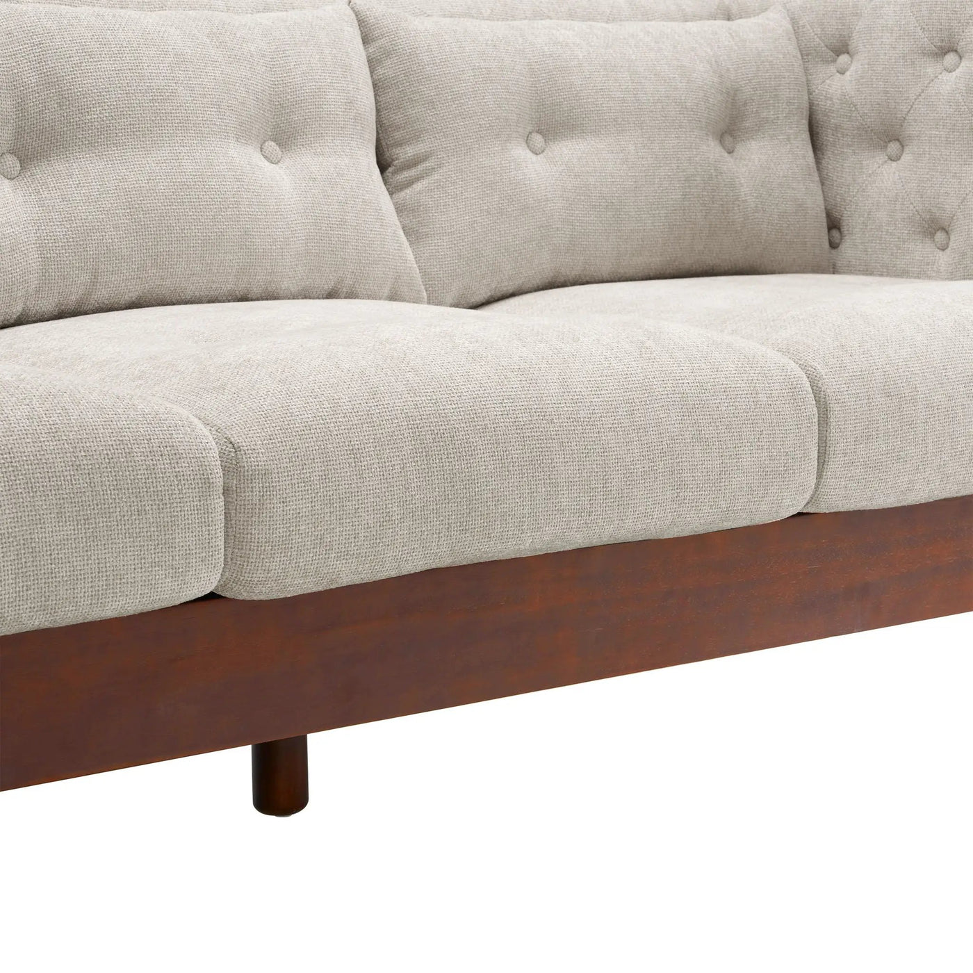 Upholstered Sofa Modern 3 Seater Sofa Couch With Tufted Design For Living Room by HouseOfZazla
