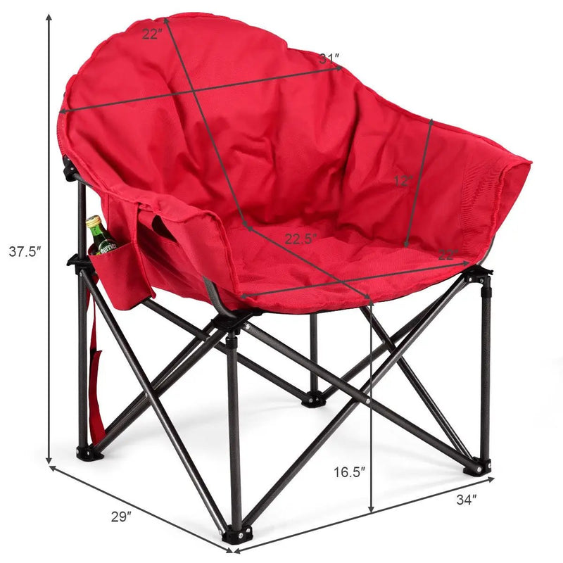 Oversized Folding Camping Moon Chair with Cup Holder by DirectDeals