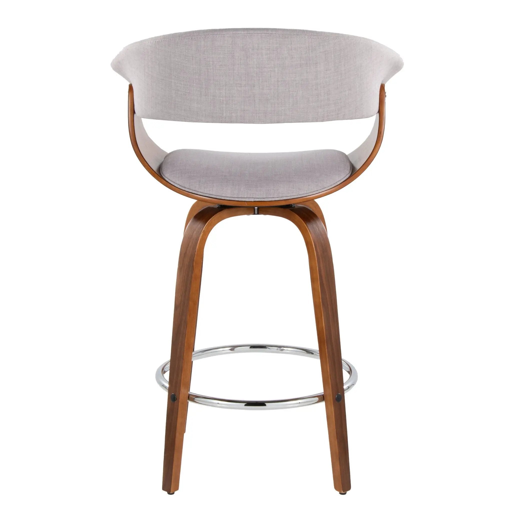 Vintage Mod - Mid Century Modern Fixed Height Counter Stool With Swivel With Round Footrest (Set of 2) by Unique Piece Furniture