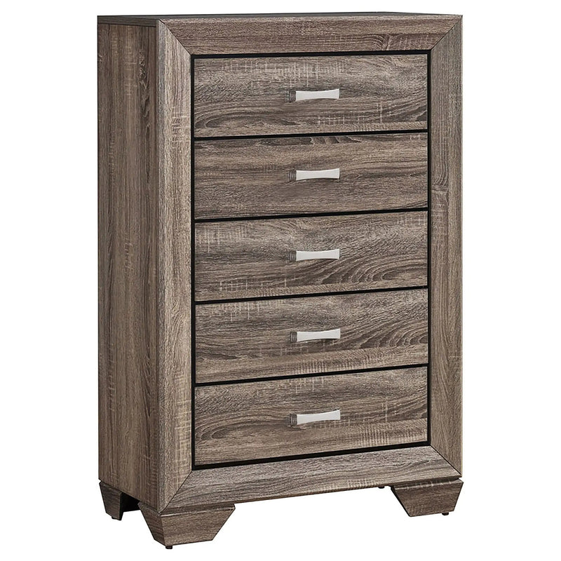 Kauffman 5-drawer Bedroom Chest Washed Taupe by Unique Piece Furniture