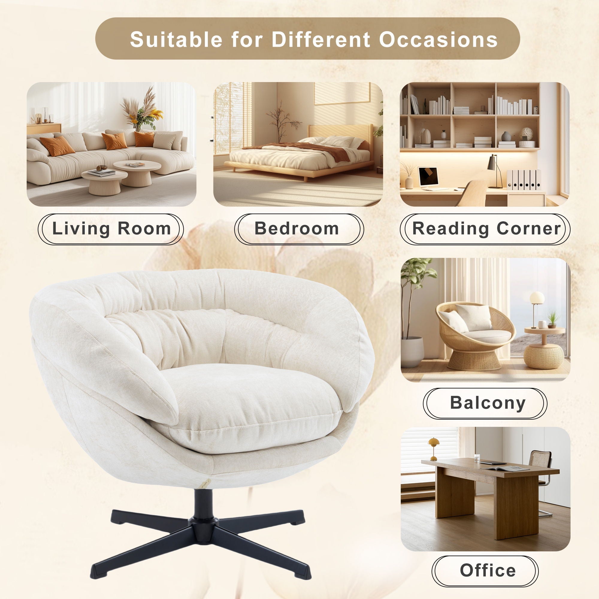 Modern Office Chair With 360 Degree Swivel by HouseOfZazla