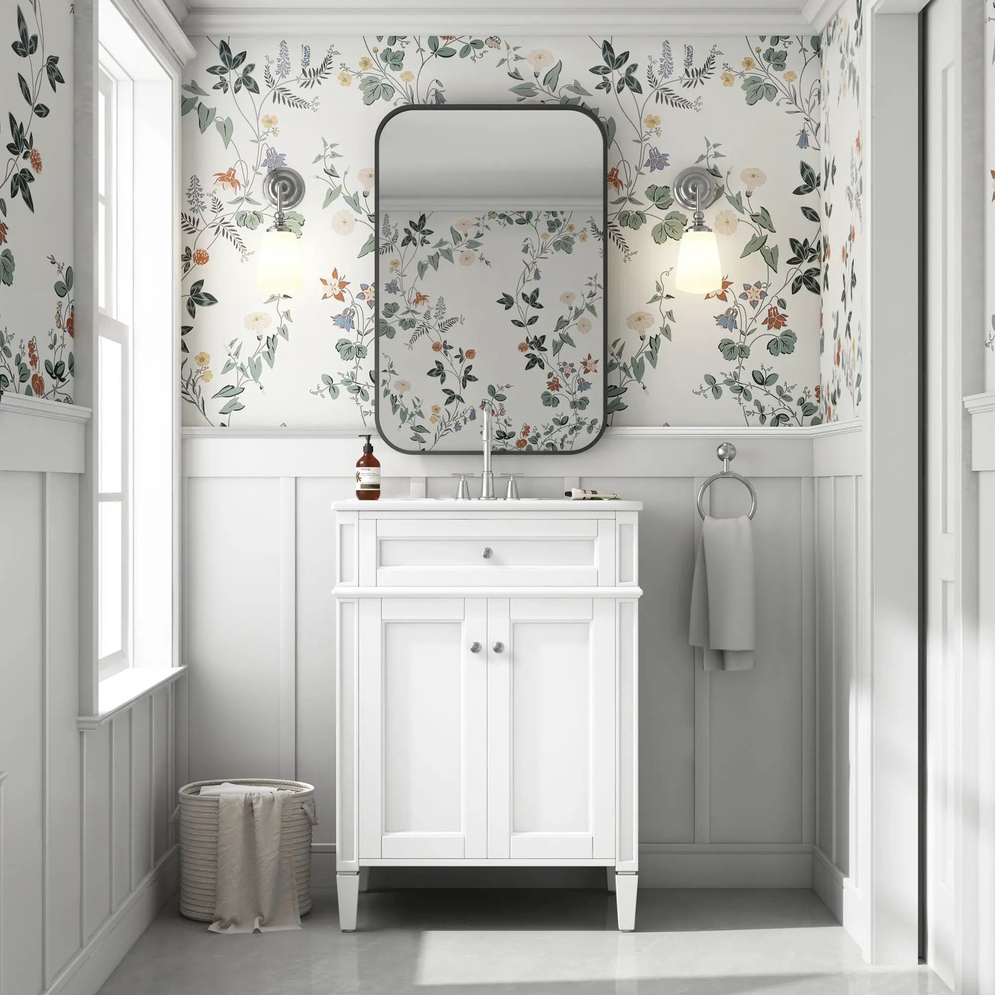 Bathroom Vanity With 2 Doors And Tip Out Drawer, Soft Closing Hinges by Unique Piece Furniture