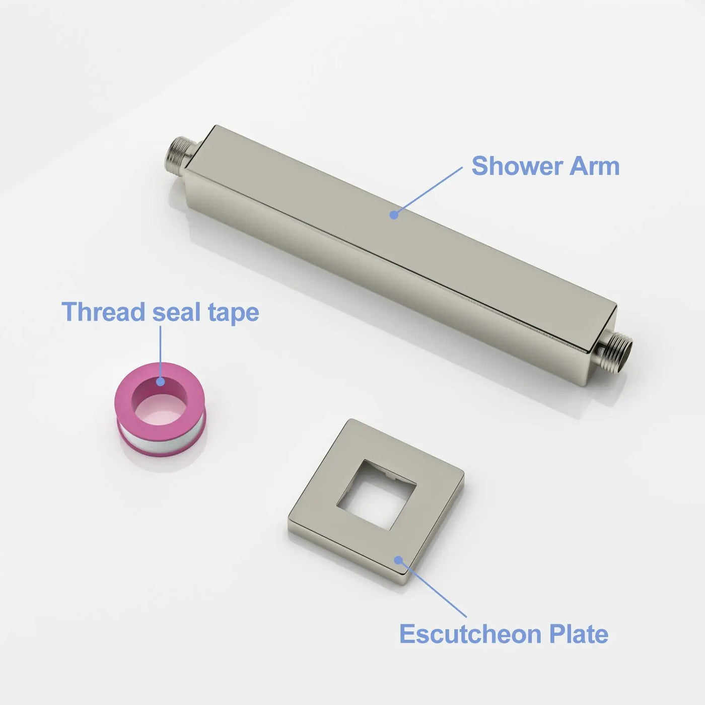 Premium 8" Ceiling Mounted Shower Arm With Flange by HouseOfZazla