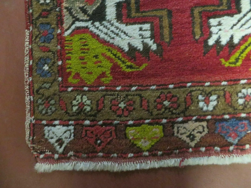 20" X 38" Antique Handmade Turkish Oushak Oshak Yastik Wool Rug Mat Turkey Nice by Jewel Rugs