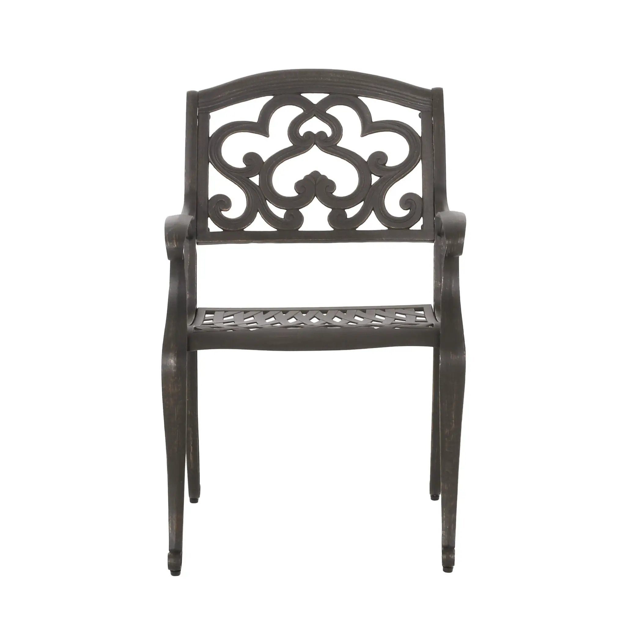 Cast Aluminum Dining Chair With Hand Crafted Details - Copper by HouseOfZazla
