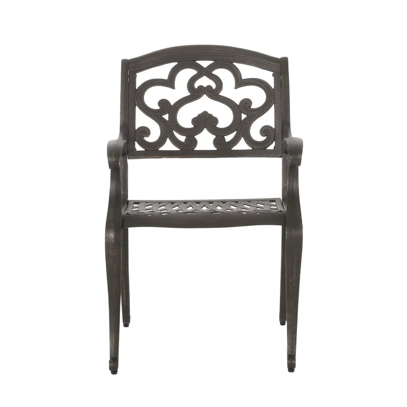 Cast Aluminum Dining Chair With Hand Crafted Details - Copper by HouseOfZazla
