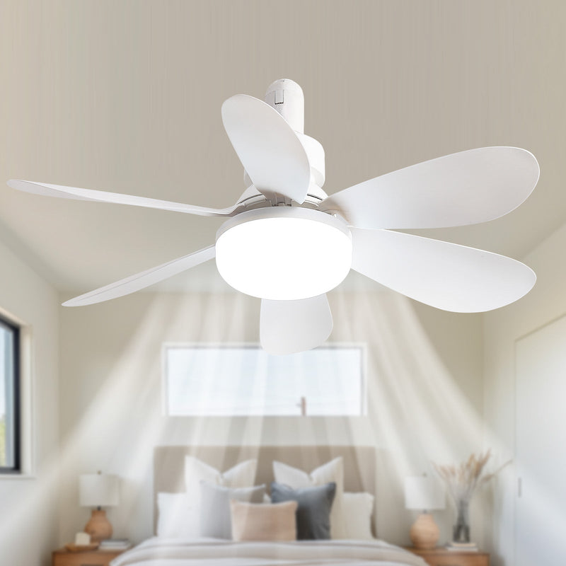 20-Inch Socket Fan Light Portable Ceiling Fan with Light and Remote by HouseOfZazla