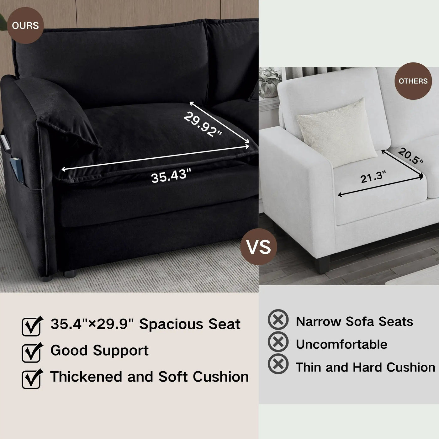 Oversized Chair With Movable Ottoman, Soft Upholstered Lounge Chair by HouseOfZazla