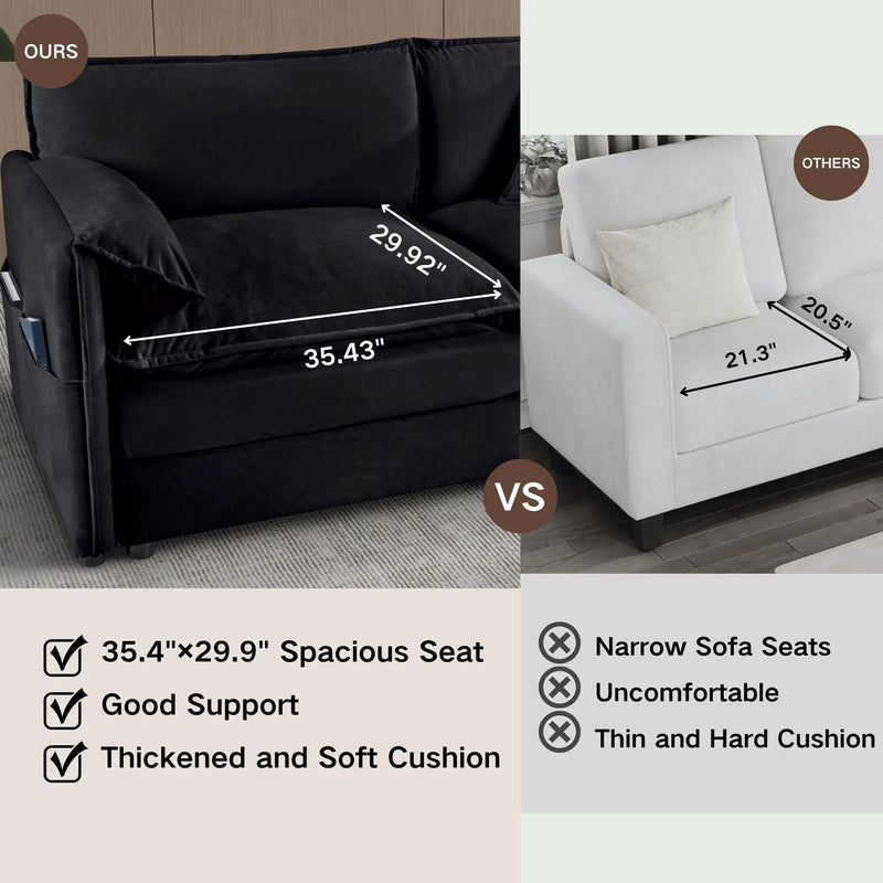 Oversized Chair With Movable Ottoman, Soft Upholstered Lounge Chair