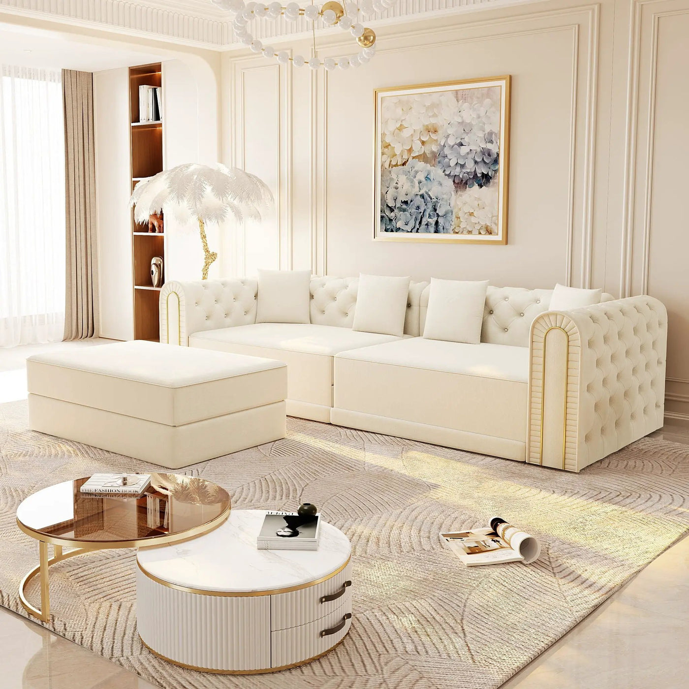 3-In-1 Convertible Sleeper Sofa With Movable Ottoman For Living Room by HouseOfZazla