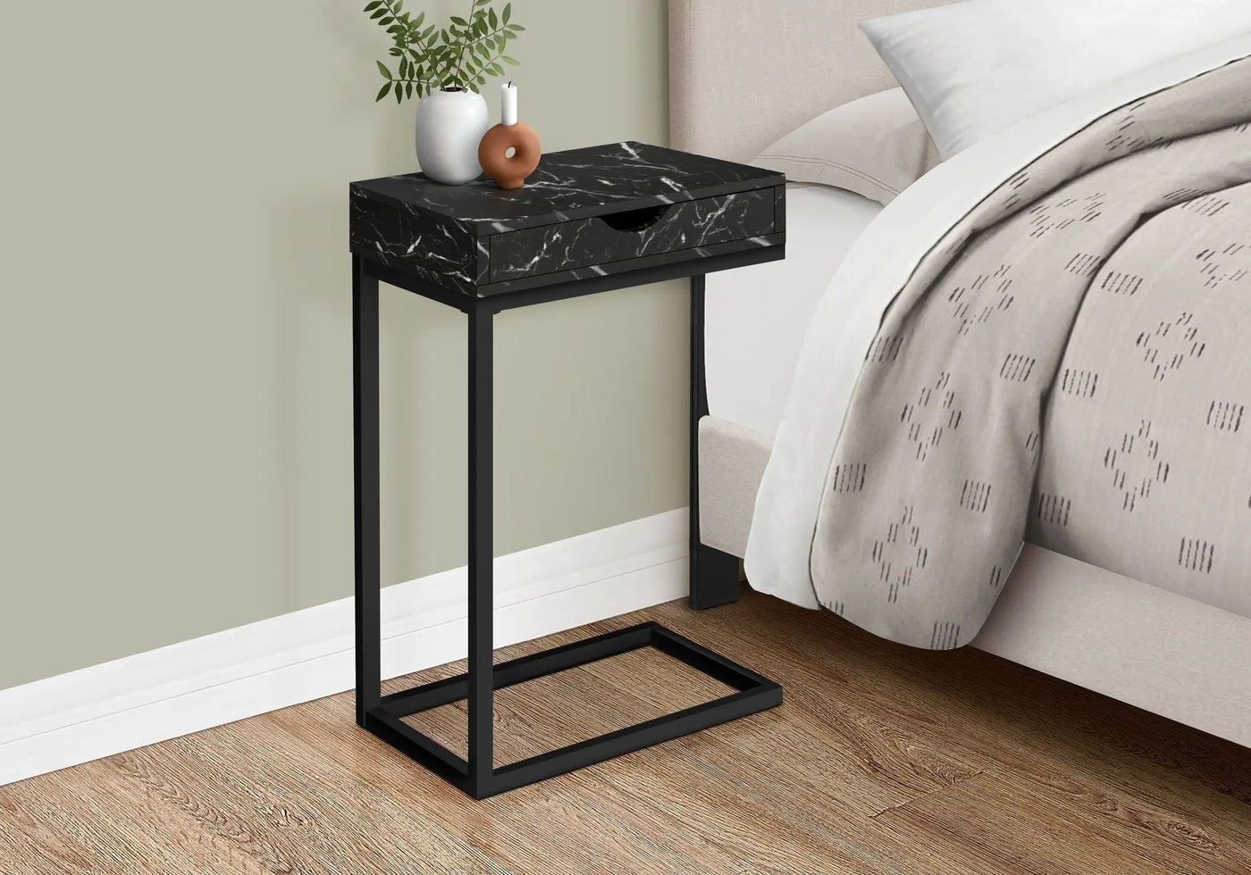 Accent Table, C-Shaped Contemporary & Modern Elegant Design by HouseOfZazla