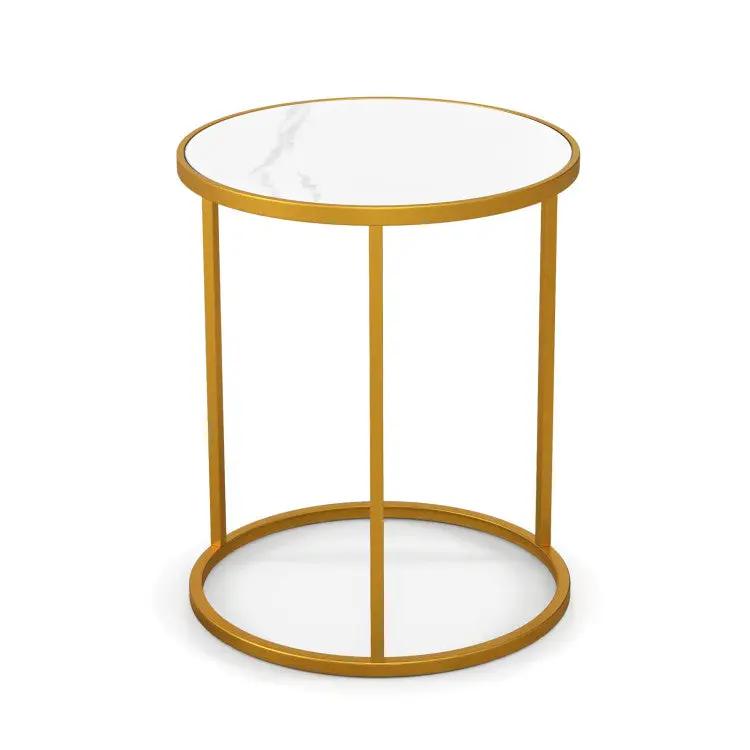 Set of 2 Modern Accent Chair and Marble Top Side Table Set by DirectDeals
