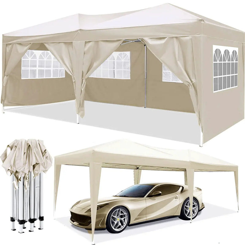 10'X20' Ez Pop Up Canopy Outdoor Portable Party Folding Tent With 6 Removable Sidewalls + Carry Bag + 4 Pieces Weight Bag by Unique Piece Furniture