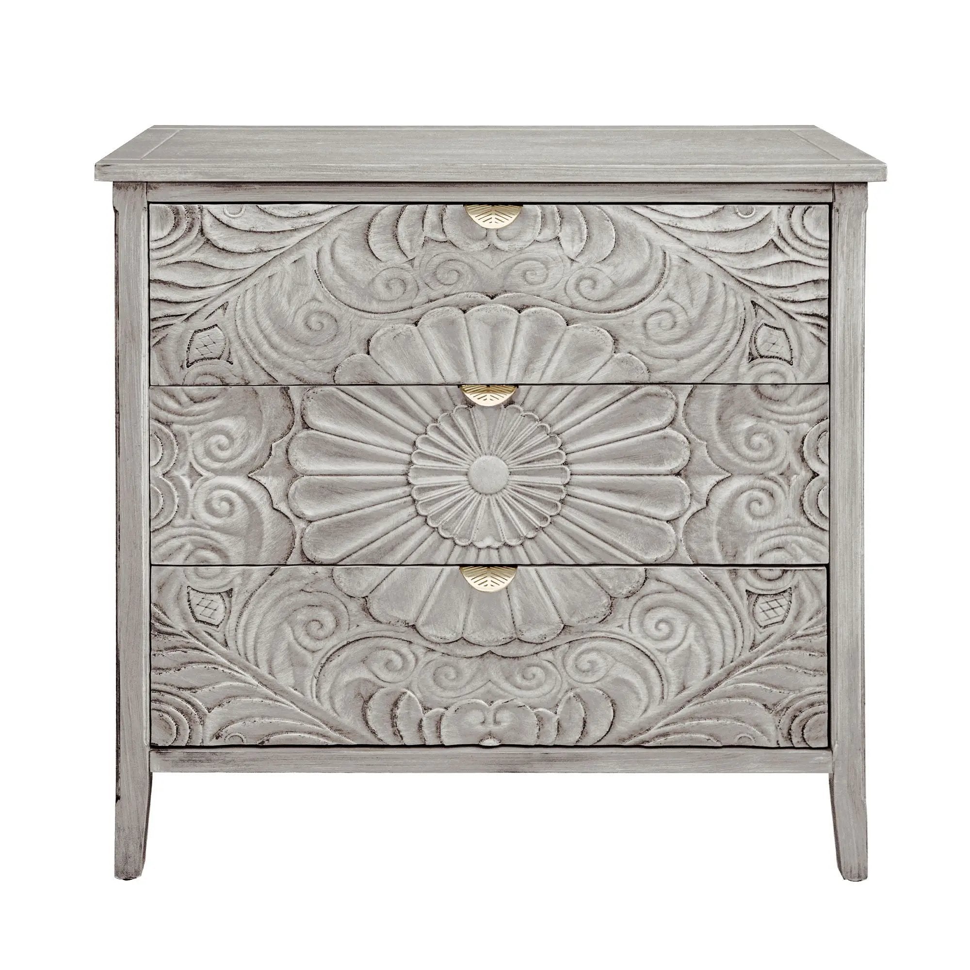 3 Drawer Cabinet, American Furniture, Suitable For Bedroom, Living Room - Light Gray by Unique Piece Furniture