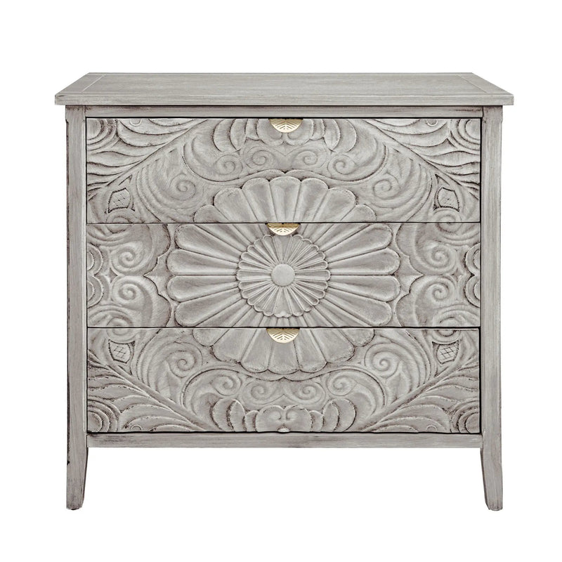 3 Drawer Cabinet, American Furniture, Suitable For Bedroom, Living Room - Light Gray by Unique Piece Furniture