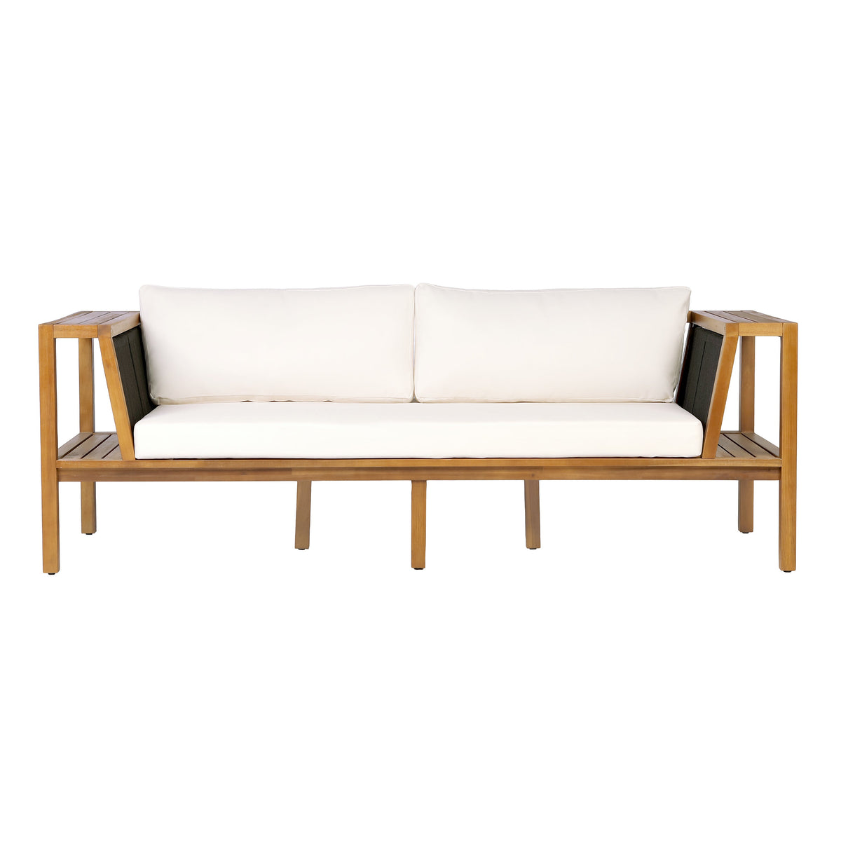 Teak Finish Acacia Wood Outdoor Daybed Sofa Set, photo 5 of 10