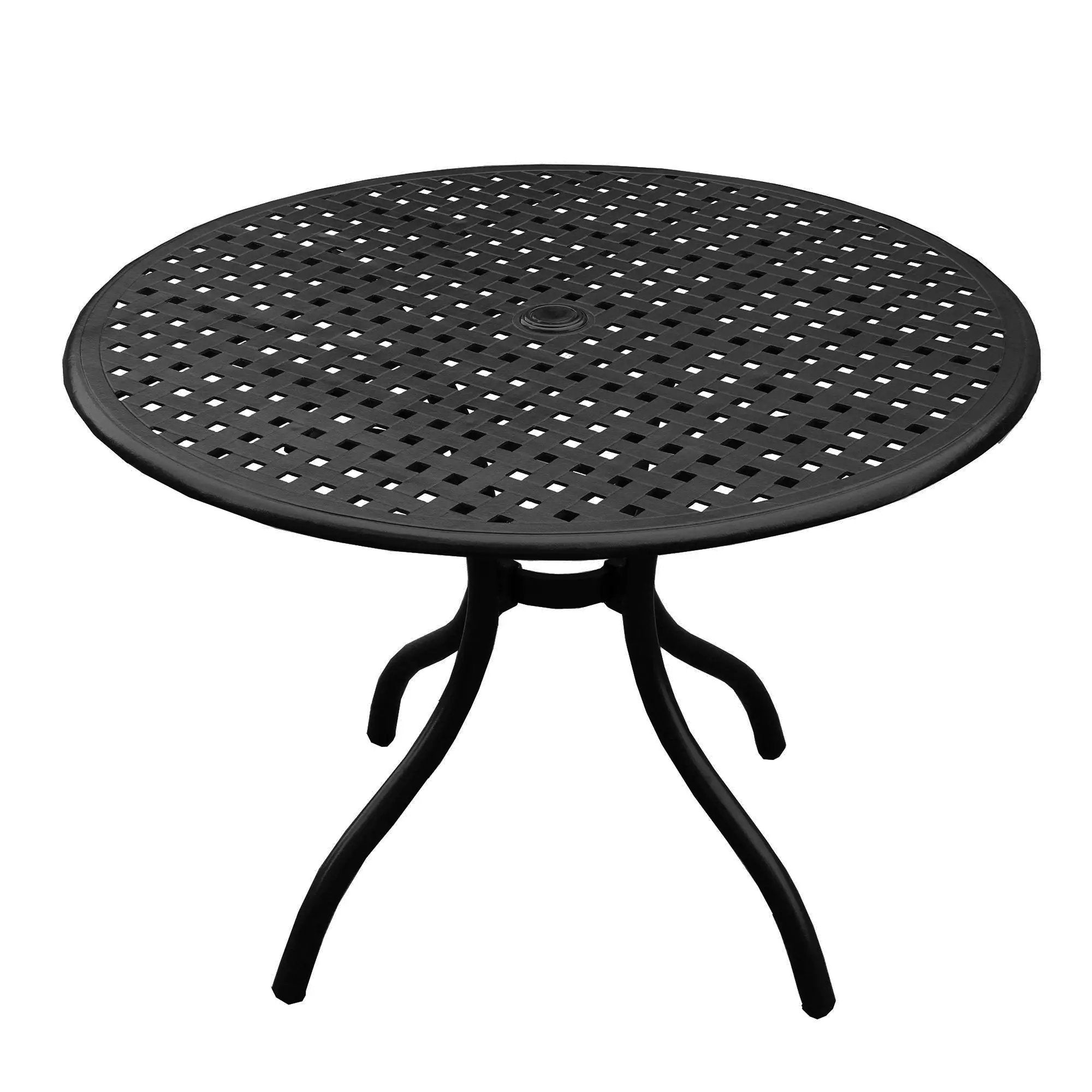 Outdoor Aluminum 5pc Round Patio Dining Set with Four Chairs by Sharicks