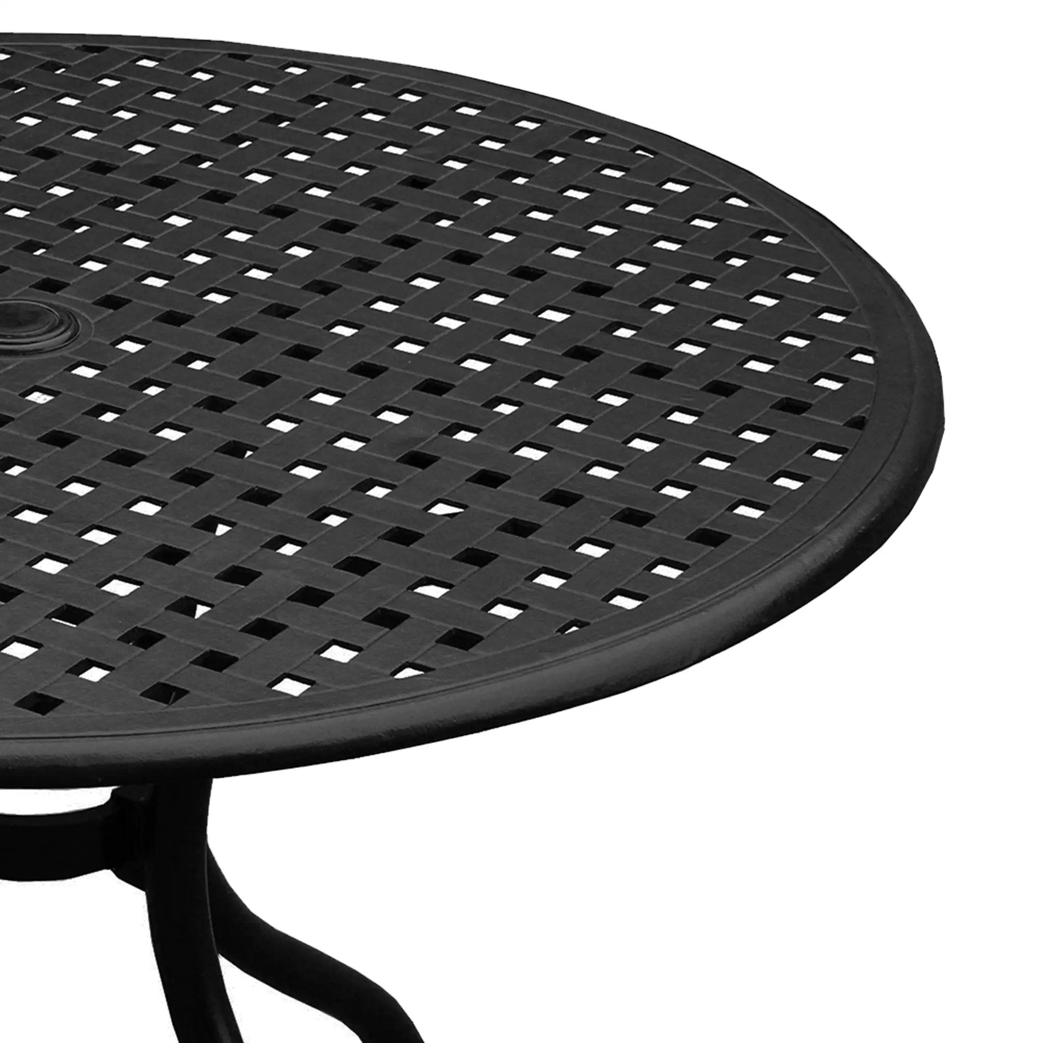 Modern Outdoor Mesh Aluminum 42-in Round Patio Dining Table by Sharicks