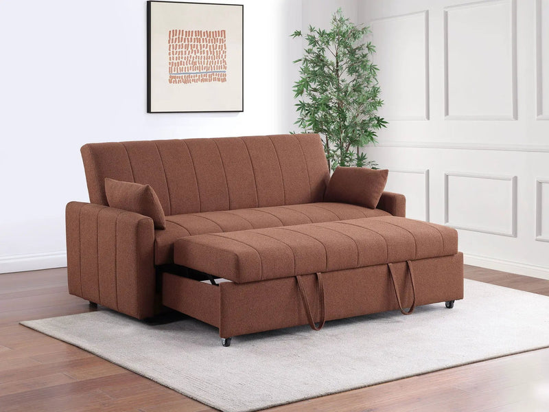Portland Boucle Upholstered Sleeper Sofa Bed Copper by Unique Piece Furniture