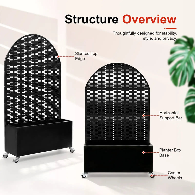 Arched Decorative Privacy Screen with Planter Box by HouseOfZazla