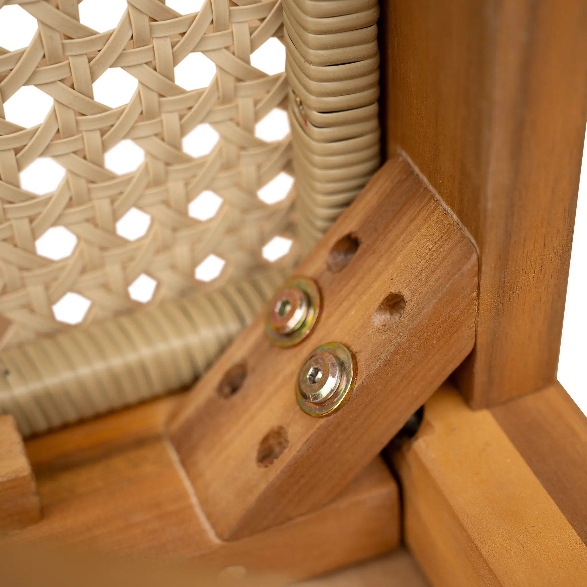 Netro Acacia Wood Dining Chair with Light Brown Wicker by HouseOfZazla