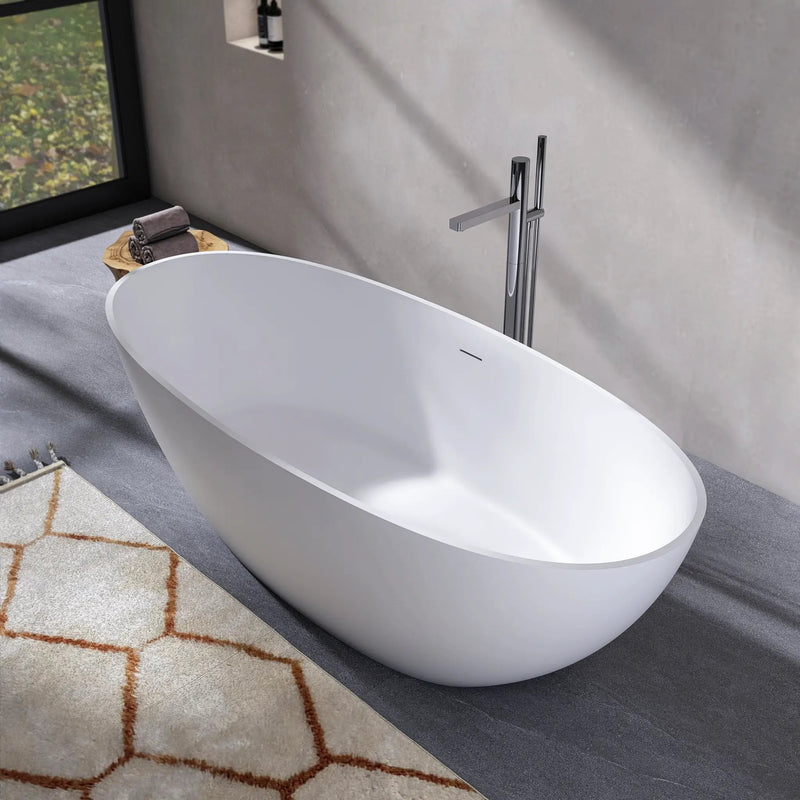 70.87 Inch Freestanding Solid Surface Soaking Bathtub by HouseOfZazla