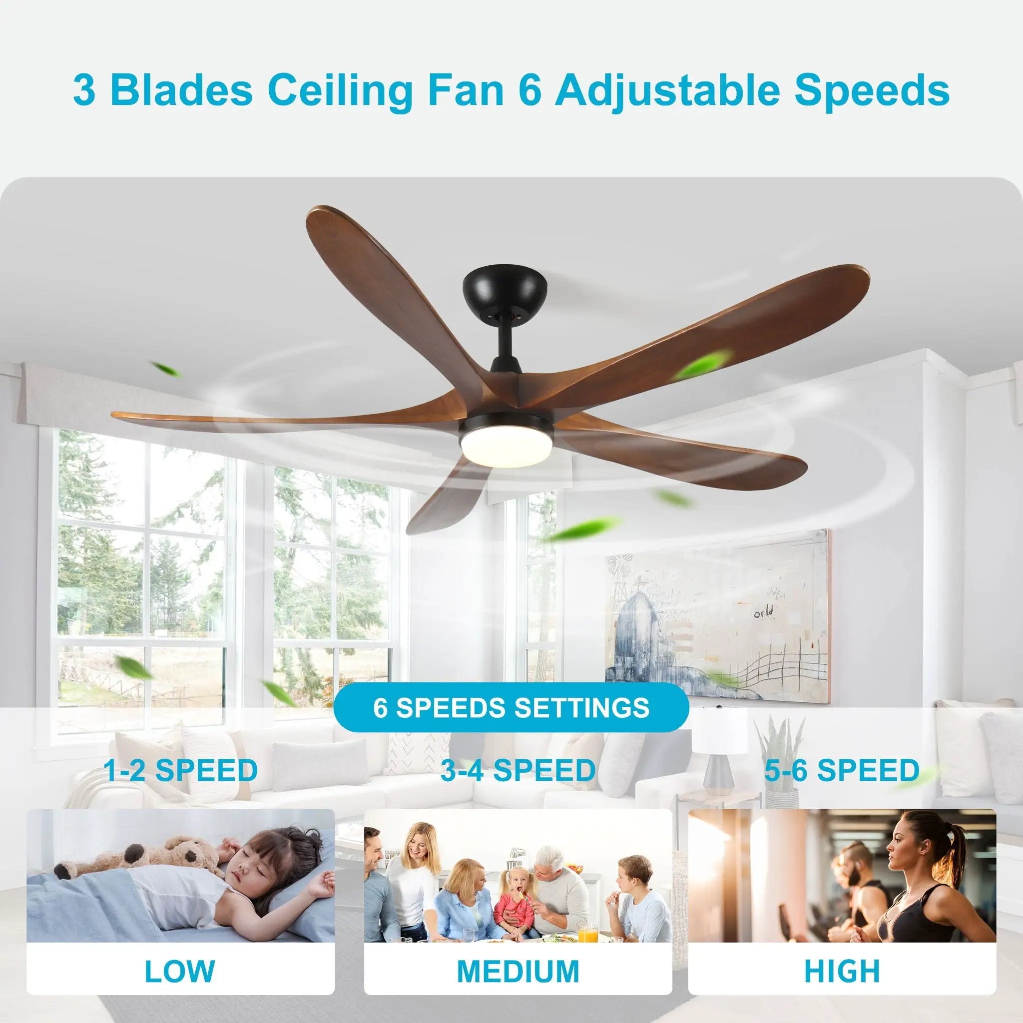 Solid Wood With Remote Control With Light (LED) Modern DC Motor Indoor / Outdoor 5 Blade Ceiling Fan For Patios, Bedrooms And Farmhouses - Antique Brown by HouseOfZazla