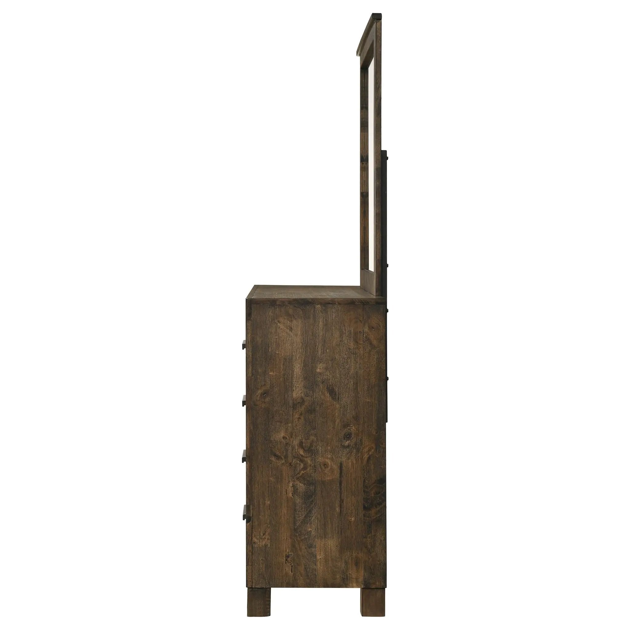 Woodmont 8-drawer Dresser with Mirror Rustic Golden Brown by Unique Piece Furniture